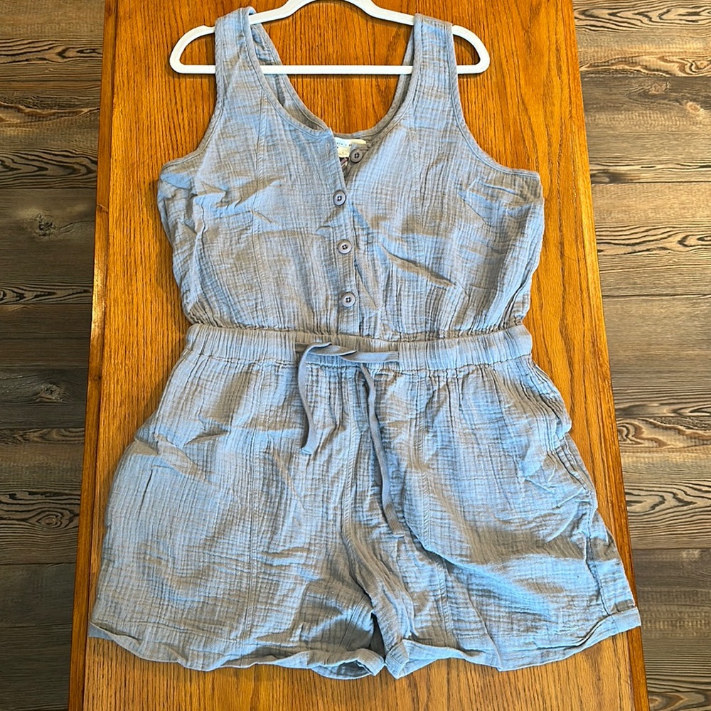 Basin + Range Waffle Gauze Romper Ultimate Grey